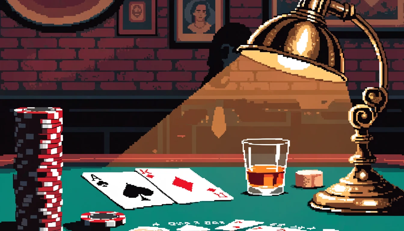 Casino table with chips, playing cards, and warm lamp light in a UK venue.