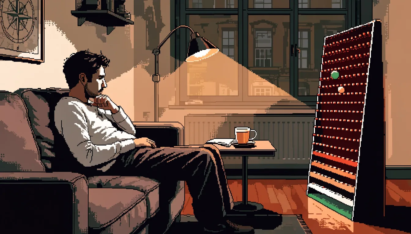 Person playing Plinko at home in a British flat