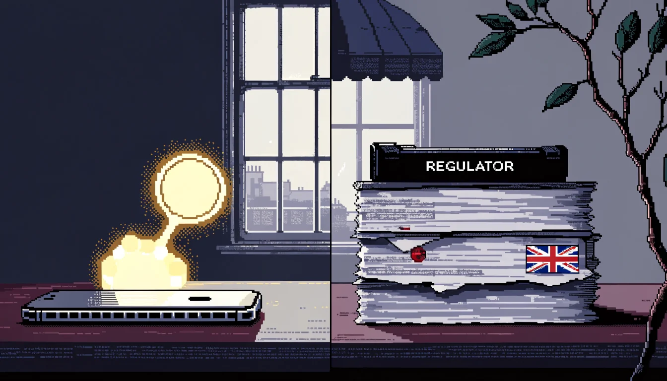 London office desk split between TRX tokens and UK regulatory paperwork